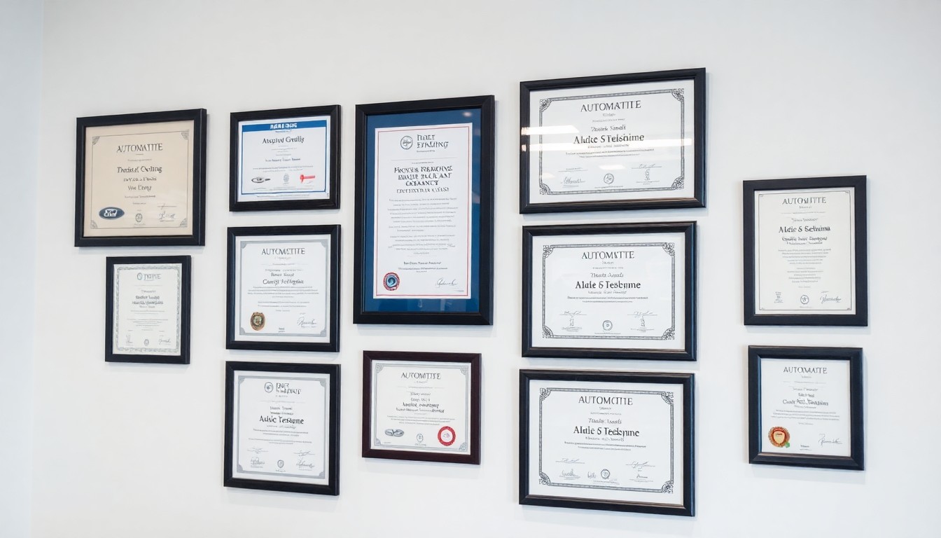 Oto Profesyonel servis sertifikaları